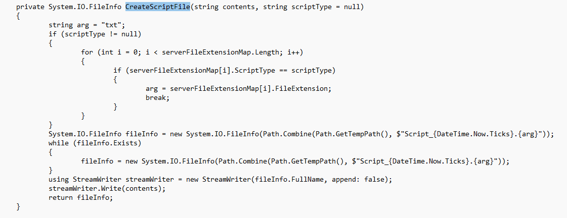 Screenshot: Temporary files