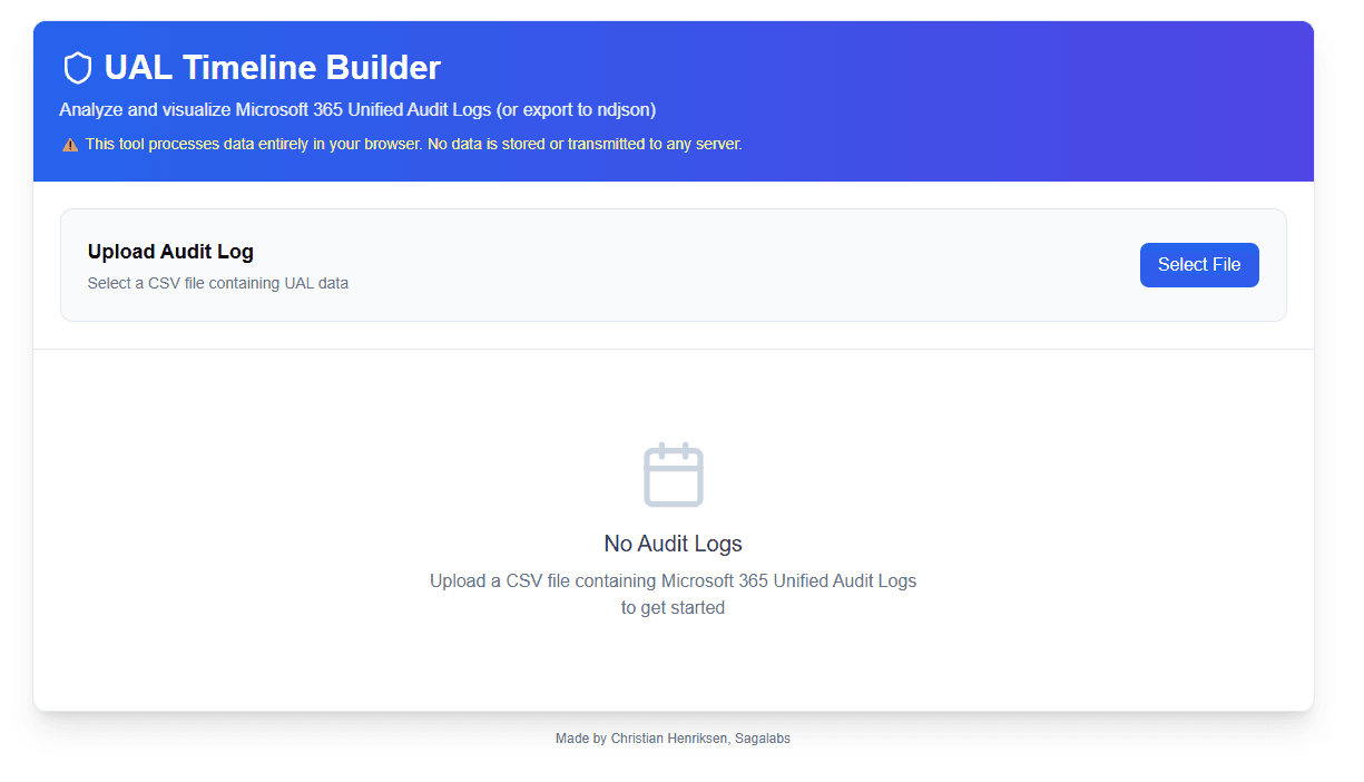 Microsoft Purview audit search page used to export the Unified Audit Log